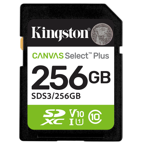 Мемориска картичка Kingston SD 256GB Canvas Select Plus