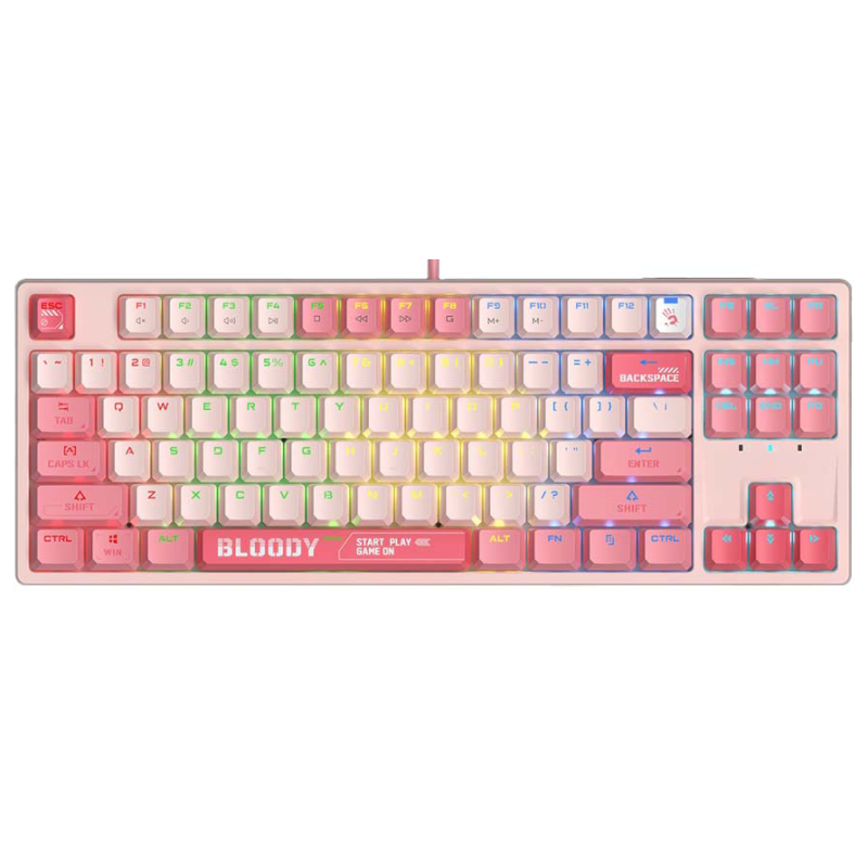 A4 Bloody S87 Mechanical RGB Energy Pink BLMS Red Switch