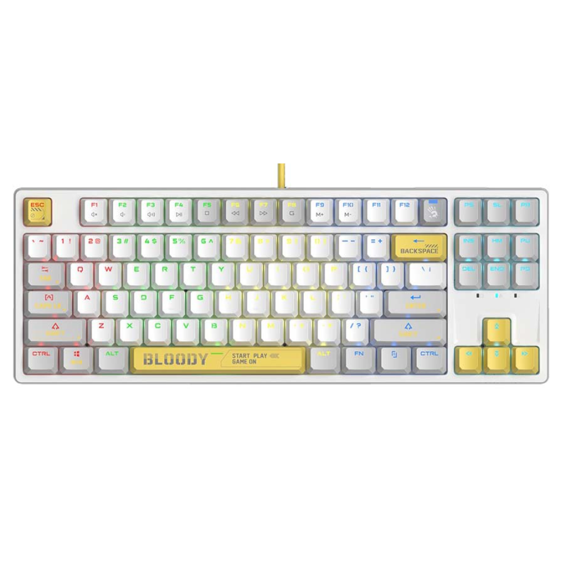 A4 Bloody S87 Mechanical White BLMS Red Switch